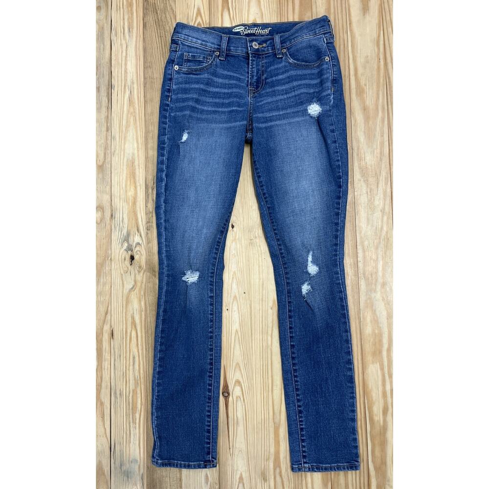 Old Navy Jeans Womens Size 2 The Sweetheart Destressed Curvy Regular Fit Stretch